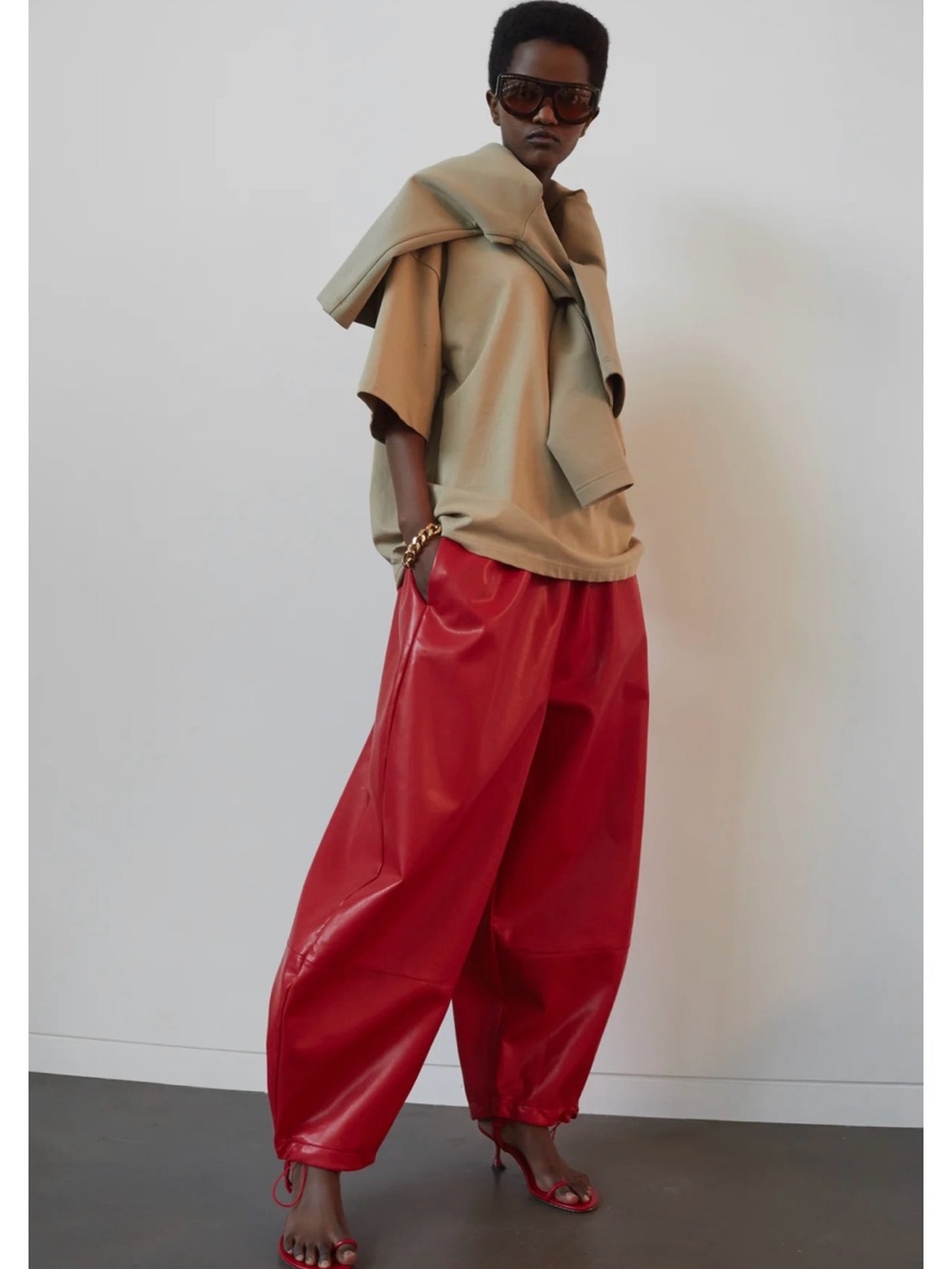 The Frankie Shop - BRIAR FAUX LEATHER BALLOON PANTS